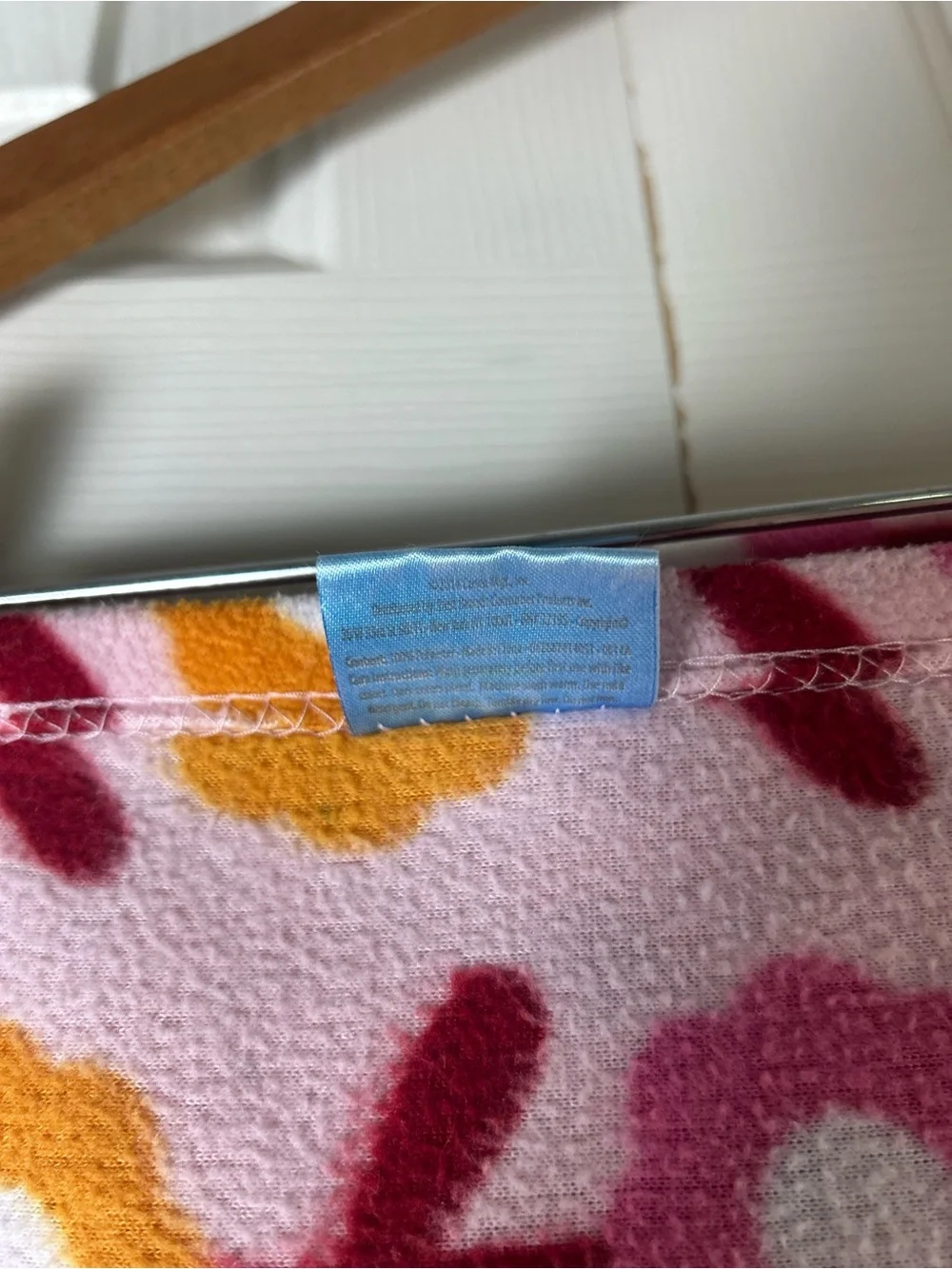 Safety 1st Pink Floral Baby Blanket Security Lovey Orange Flowers White First